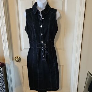 White House Black Market Dark Denim Midi Dress